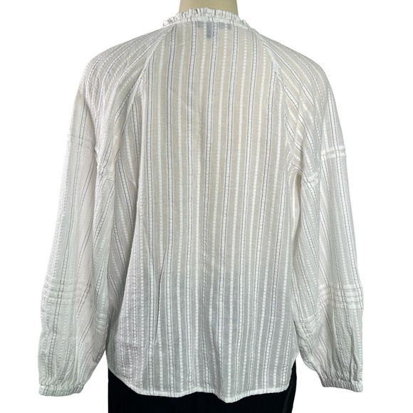 INC International Concepts Blouse Women's Peasant Top Cast Bohemian, White Sz L - Picture 5 of 11